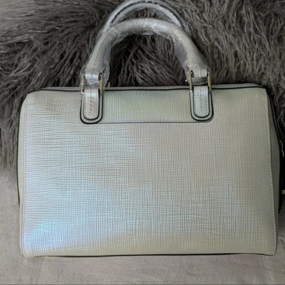 Henri Bendel West 57th Barrel Satchel Iridescent White NEW with Tags - Picture 6 of 8